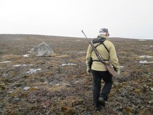 Guide keeping us safe in polar bear country